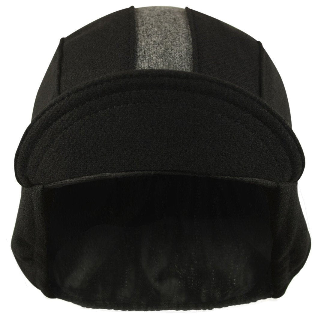 Black/Grey Stripe Wool Flannel Ear Flap Cap – Walz Caps - Classic 