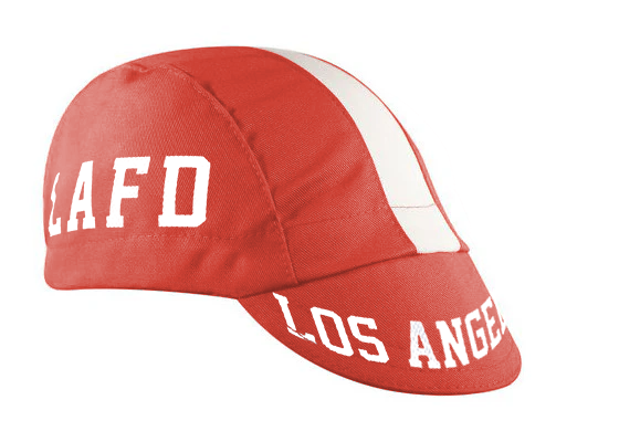 Red and White Cap.  LAFD Los Angeles