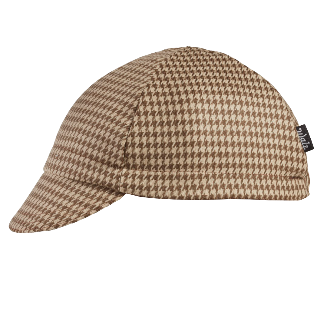 Tan Houndstooth Wool 4-Panel – Walz Caps - Classic American Cycling Caps