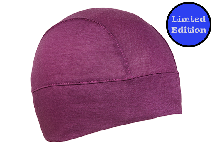 Plum Merino Wool Skull Cap