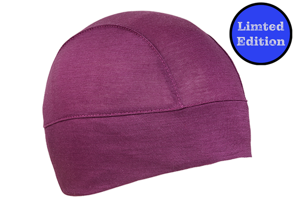 Plum Merino Wool Skull Cap