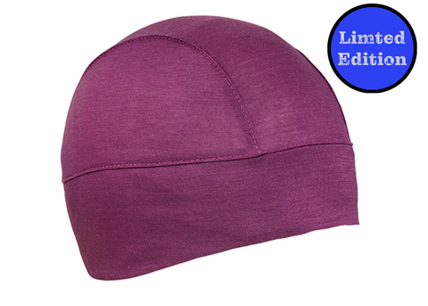 Plum Merino Wool Skull Cap